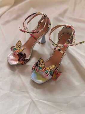 Betsey Johnson Multicolor Butterfly Ankle-Strap Heels